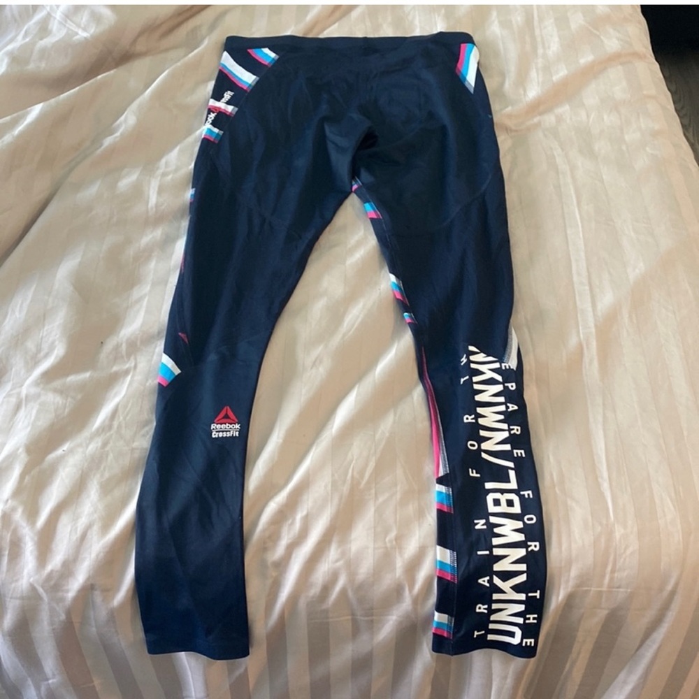 Reebok CrossFit Women's Navy Blue Speedwick Control Compression Tights Z78191 - Picture 2 of 9